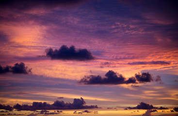 Fototapeta na wymiar Blue and orange sunset sky