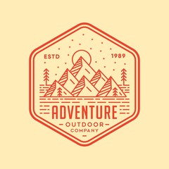 Mountain Adventure - vector logo/icon illustration