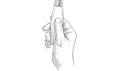 hand holding tube of cream vector