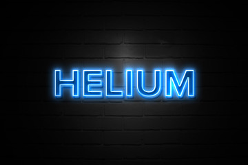 Helium neon Sign on brickwall