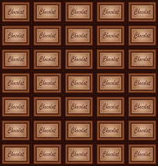 chocolate plate and pieces background