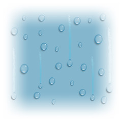 water drops on blue background