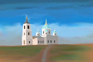 White church in the field