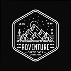 Mountain Adventure - vector logo/icon illustration