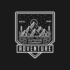 Mountain Adventure - vector logo/icon illustration