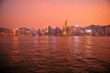 Hong Kong Cityscape at Sunset