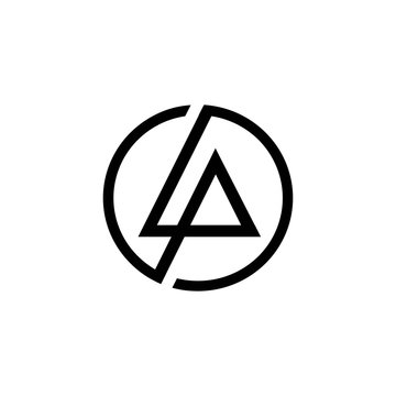 art of letter lp in a circle logo vector