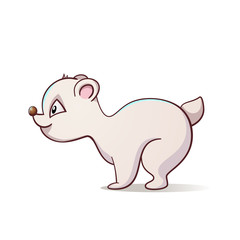 Cute, funny polar bear illustration. Vector eps 10