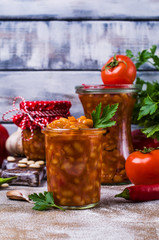 Canned beans with vegetables