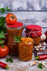 Canned beans with vegetables