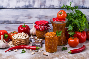 Canned beans with vegetables