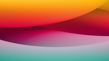 Orange, Pink, and Turquoise 3D Abstract Wave.