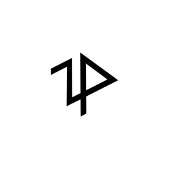art of letter zp logo vector