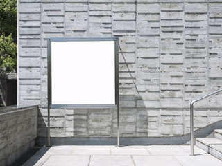 Blank signage Mock up board poster Media Outdoor building concrete wall