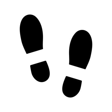 Human shoe footprint icon. Vector footwears. Flat style. Black silhouettes