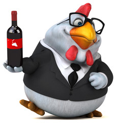 Fun chicken - 3D Illustration