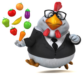 Fun chicken - 3D Illustration