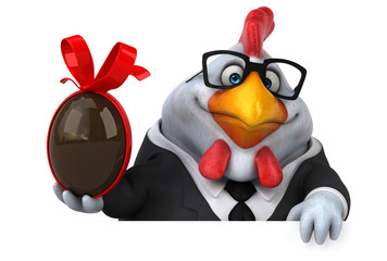 Fun chicken - 3D Illustration