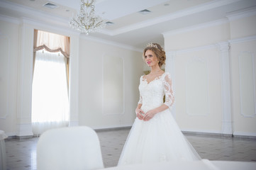 Beautiful bride in wedding dress 