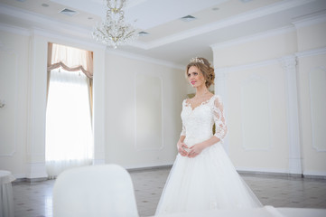 Beautiful bride in wedding dress 