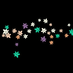 Festive Background with Colorful  flowers. Feminine Pattern for Postcard, Print, Banner or Poster. Small Pretty  flowers For Party Decoration, Wedding, Birthday or Anniversary Invitation. 
