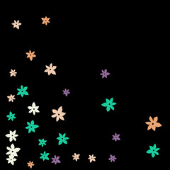 Festive Background with Colorful  flowers. Feminine Pattern for Postcard, Print, Banner or Poster. Small Pretty  flowers For Party Decoration, Wedding, Birthday or Anniversary Invitation. 
