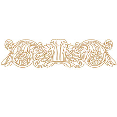 Golden vintage baroque ornament, corner. Retro pattern antique style acanthus. Decorative design element filigree calligraphy vector. - stock vector