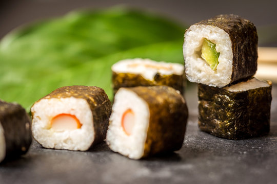 Sushi rolls hosomaki