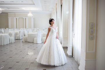 Beautiful bride in wedding dress