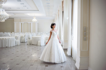 Beautiful bride in wedding dress