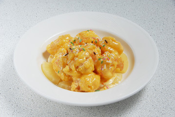 Delicious Taiwan's seafood - Shrimp ball with pineapple          