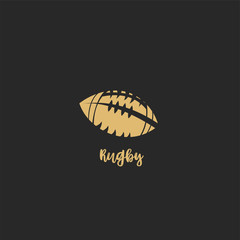 golden rugby ball vector illustration