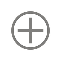 Plus icon. Add vector icon Cross gray