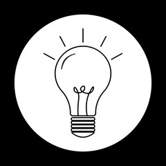 Light Bulb line icon vector. Idea sign, solution, thinking concept. Lighting Electric lamp. Electricity, shine. Trendy Flat style for graphic design, Web site, EPS
