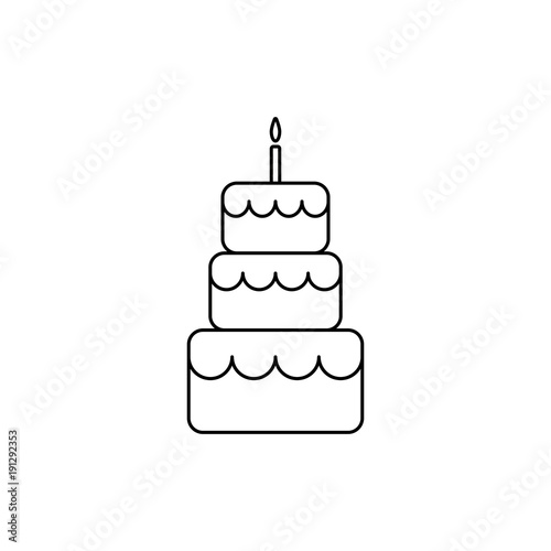 Download "Birthday cake line icon.Outline cake vector icon." Stock ...