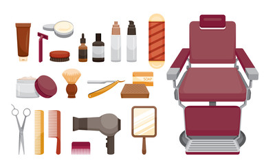 Barber Shop Equipments Set, Facial, Skin, Treatment, Beauty, Cosmetic, Makeup, Healthy, Lifestyle