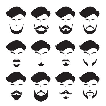 Men Beard Set, Different Style, Monochrome, Facial, Skin, Treatment, Beauty, Cosmetic, Makeup, Healthy, Lifestyle