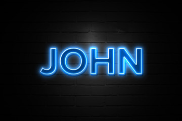 Fototapeta premium John neon Sign on brickwall