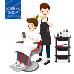 Relaxing Man In Barber Shop, Facial, Skin, Treatment, Beauty, Cosmetic, Makeup, Healthy, Lifestyle