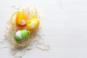 Easter background with eggs