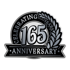 165 years anniversary logo template. Vector and illustration. 