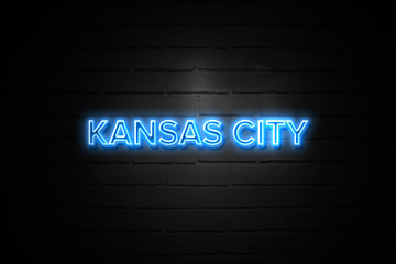 Kansas City neon Sign on brickwall