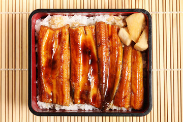 Rice with grilled and flavored eel