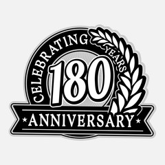 180 years anniversary logo template. Vector and illustration. 