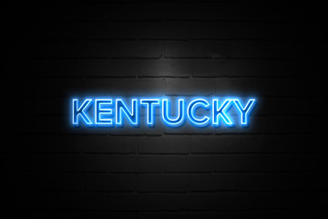 Fototapeta na wymiar Kentucky neon Sign on brickwall