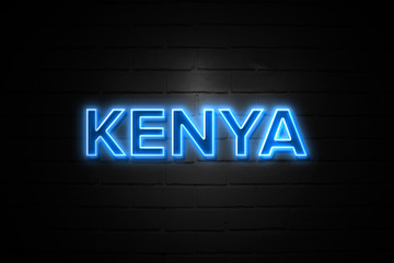 Kenya neon Sign on brickwall