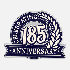 185 years anniversary logo template. Vector and illustration. 