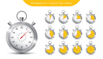 Realistic image of a sports stopwatch. Symbol competition