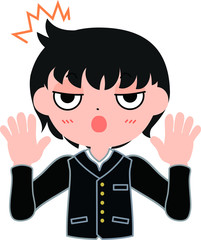 やんちゃな男子生徒　驚く