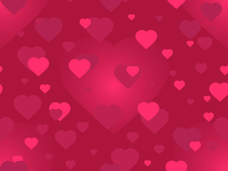 Valentine's day. 14 February. Seamless pattern with hearts blurred. Festive background for greeting card, banner and poster. Vector illustration